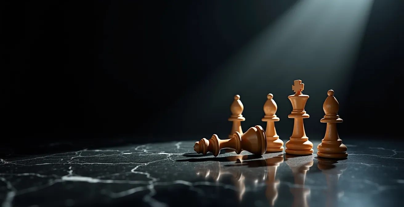 Pièces d'échecs symbolisant les erreurs stratégiques dans l'allocation budgétaire
